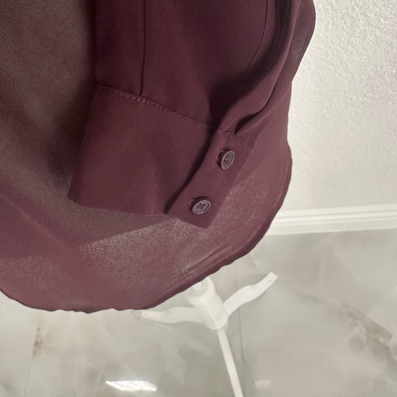 Olive & Oak Deep Wine Sheer Blouse - Picture 5 of 6